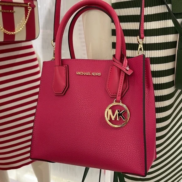 MICHAEL KORSMercer Medium Pebbled Leather Crossbody Satchel BagNWT